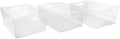 Isaac Jacobs 3-Pack XL Clear Storage Bin Set w/Cut-Out Handles, Plastic by IsaacJacobs