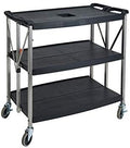 Winco Folding Utility Cart, 38-3/4”Wx20-3/4”Dx36”H, PP Shelves, SS Uprights by Winco