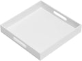 Glossy White 21"X21"X2" Decorative Tray Extra Large Sturdy Acrylic Serving Tray by Unknown