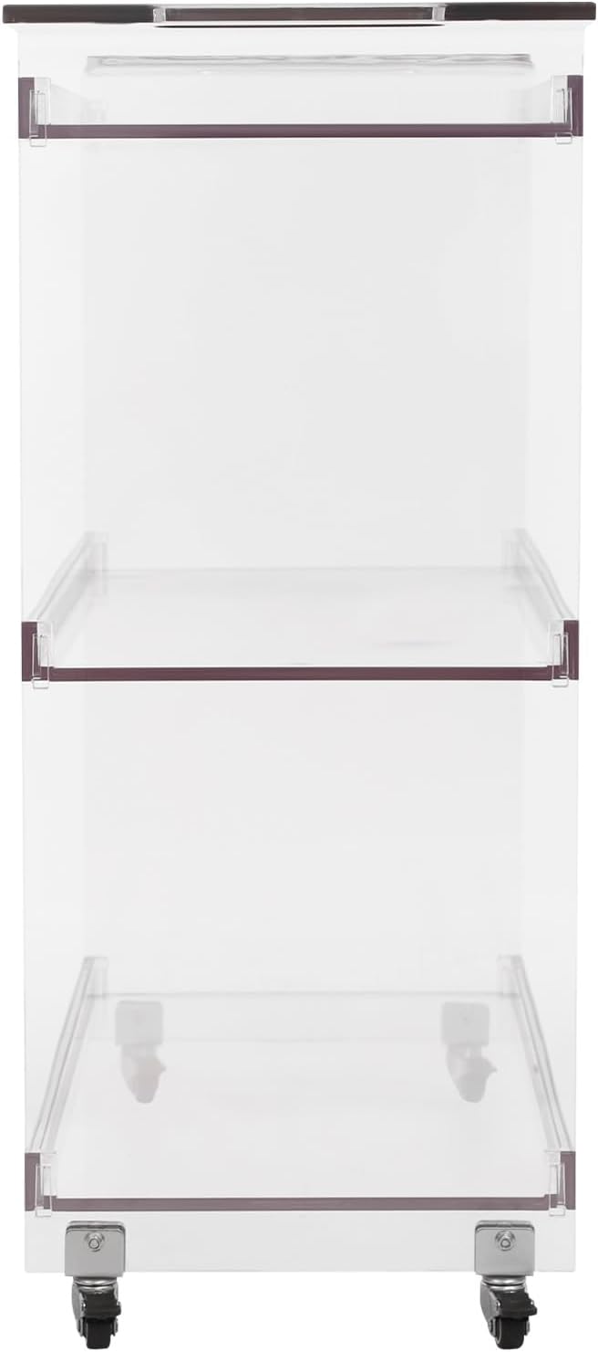 3-Drawer Rolling Storage Cart, Plastic Storage Organizer Rolling Cart - Image 8