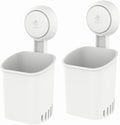 LEVERLOC Powerful Suction Toothbrush Holder, Removable Drill-Free Wall Shower by LEVERLOC