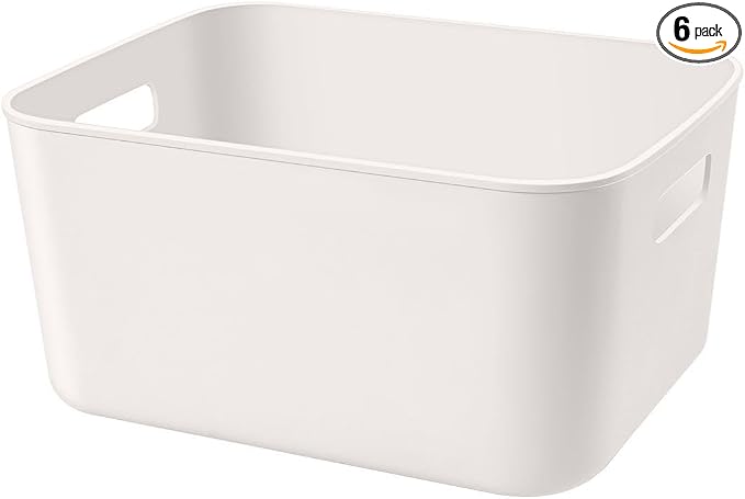 Set Of 6 Plastic Storage Bins, 11×8.6×5.5" Versatile Kitchen Pantry by Amyup