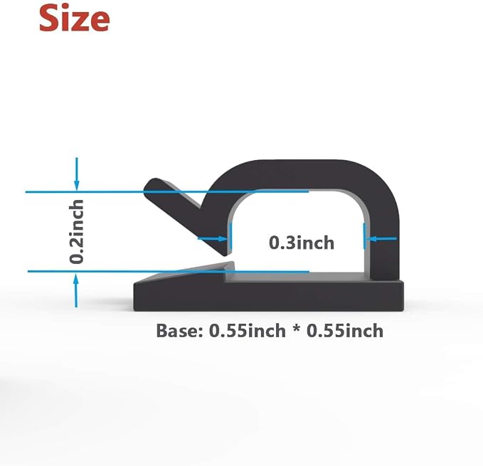 Cable Clips 40pcs with Strong Adhesive Tapes, Wire Holder Organizer Cord - Image 2