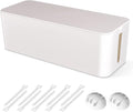 Cable Management Box, Large Cord Organizer Box to Hide Power Strip & Under Desk by Chouky