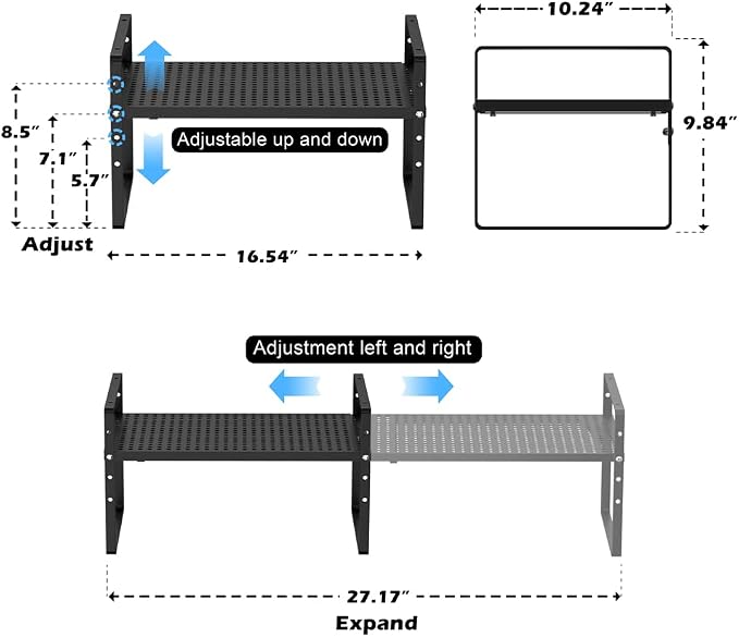 Expandable Cabinet Shelf Organizers, Stackable Cabinet Pantry Counter Under - Image 3