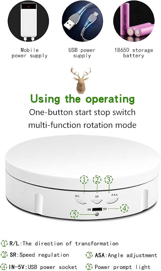 JAYEGT Motorized Rotating Display Stand, 5.74inch /22lbs Load, 360 Degree - Image 5