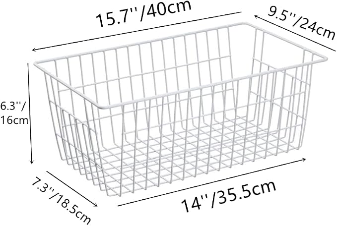 Wire Storage Basket Freezer Organizer Bins Refrigerator Organization Storage - Image 6