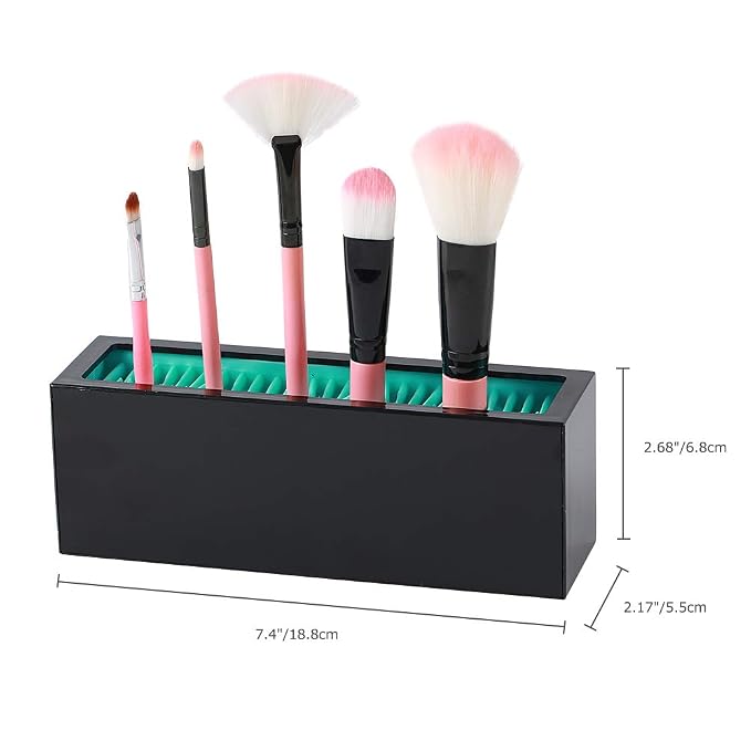 Makeup Brushes Holder Organizer, Silicone Vanity Air Drying Rack Display Storage - Image 5