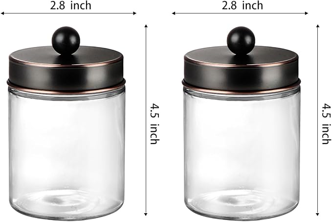 Amolliar 6 Pack Apothecary Jars Bathroom Vanity Organizer- Rustic Farmhouse - Image 7