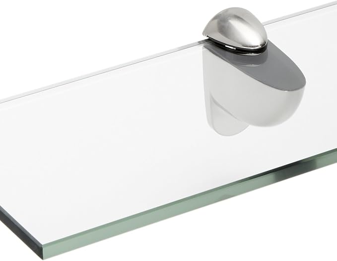 Spancraft Glass H-4.75x33-Brushed Steel Heron Glass Shelf, Brushed Steel - Image 2
