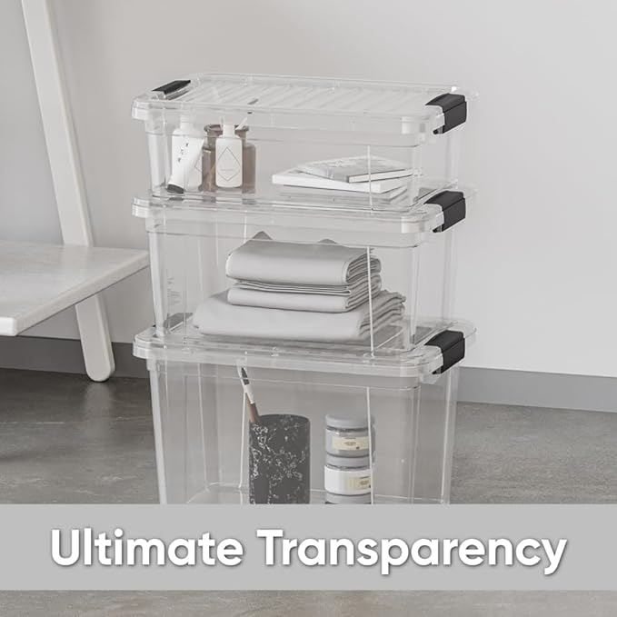 Superio Storage Bins with Lids, Stackable Totes, BPA Free, Odor Free, Organizer - Image 6