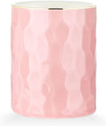 WHJY Ceramic Pink Pencil Cup, Makeup brushes Holder, Modern Geometry Design Pen by WHJY