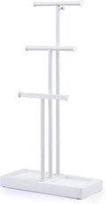 Love-KANKEI Jewelry Tree Stand White Metal and Wood Base Large Storage Jewelry by Love-KANKEI