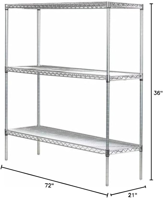Omega 21" Deep x 72" Wide x 36" High 3 Tier Gray Starter Shelving Unit - Image 3