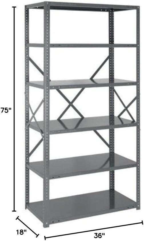 Quantum Storage Systems 75-1836-4 IRONMAN Solid Heavy Duty 4 Shelves 75" H x - Image 2