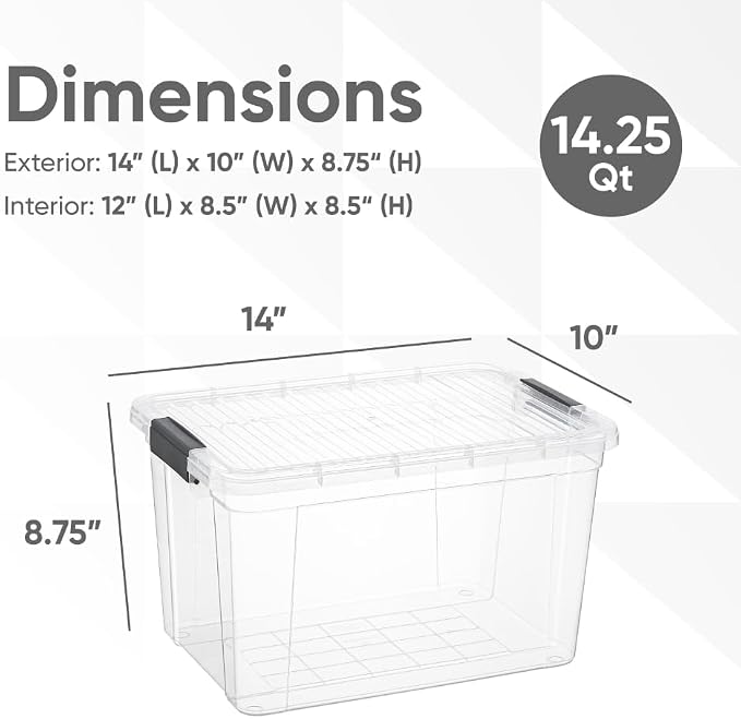 Superio Storage Bins with Lids- Clear Boxes - Image 2