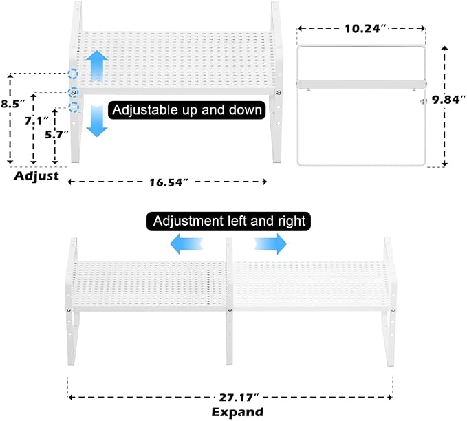 Expandable Cabinet Shelf Rack, Large Kitchen Cupboard Organizer Stackable - Image 3