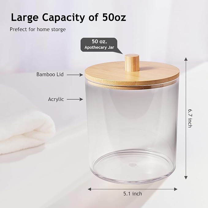 SheeChung 2 Pack 50 Oz Large Apothecary Jar - Image 3