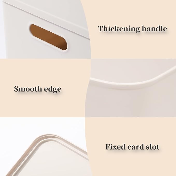 Plastic Storage Baskets With Lid Organizing Container Lidded Knit Storage - Image 6