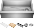 KRAUS Kore 36-Inch Farmhouse Workstation 16 Gauge Single Bowl Stainless Steel by KRAUS