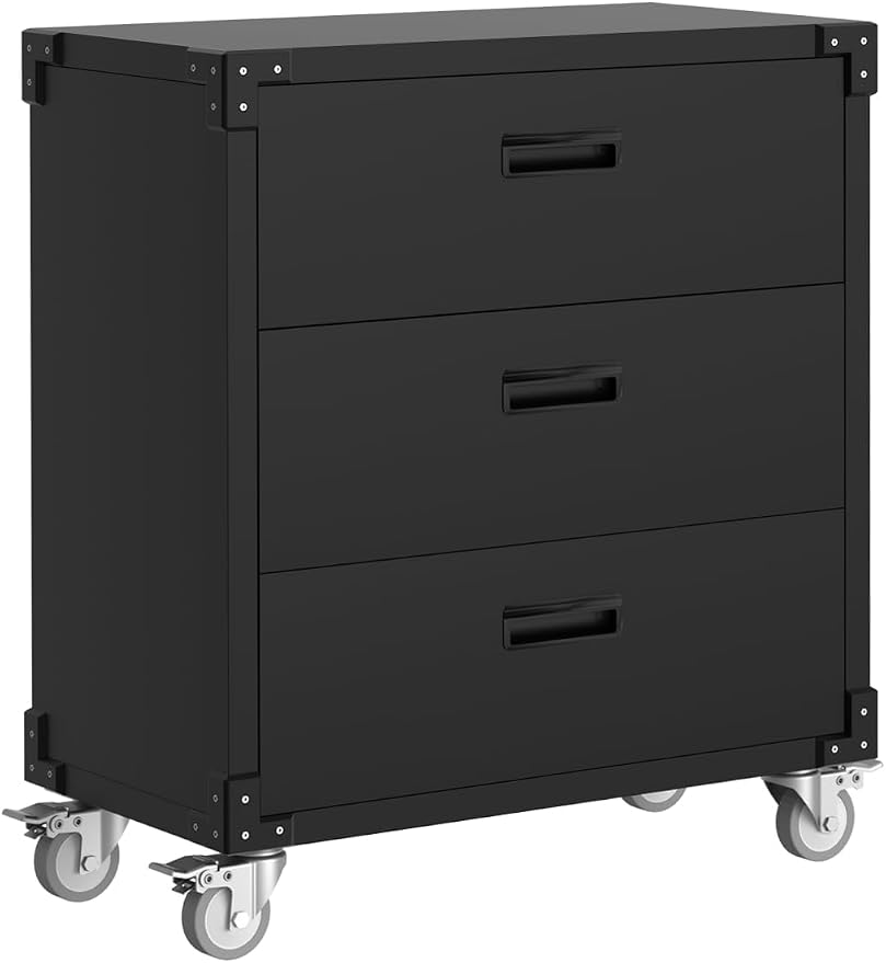 3-Drawer Rolling Tool Cabinet, Heavy Duty Metal Storage Cabinet on Wheels - Image 7