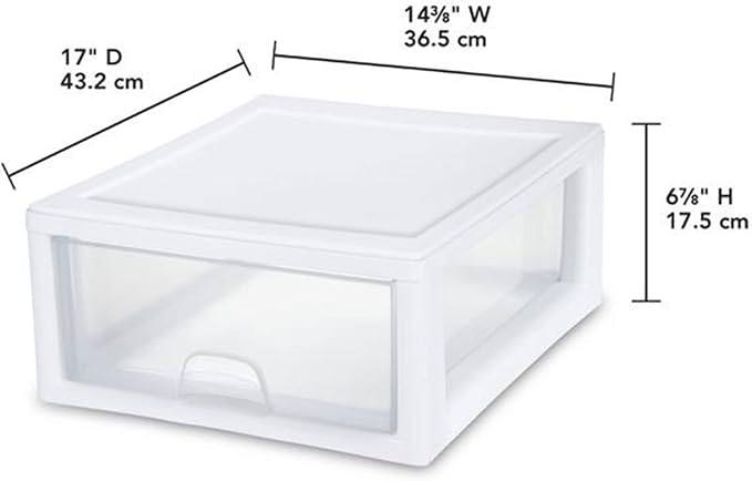 Sterilite 27 Qt and 16 Qt Clear Plastic Stackable Organizer Drawers - Image 4