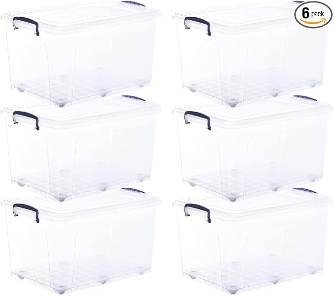 Superio Storage Bins with Lids- Clear Boxes by Superio