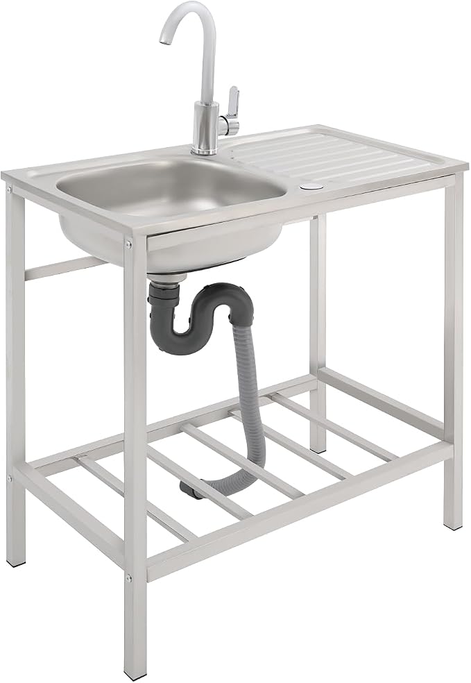 Free Standing Stainless Steel Sink 30" Commercial Sinks by Unknown