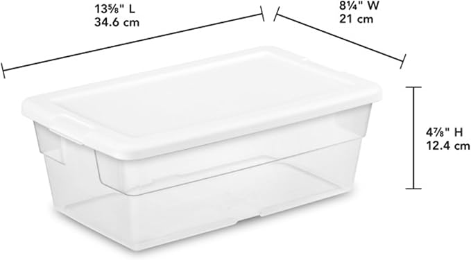 12-Pack 6 Quart Clear Plastic Storage Bins - Image 2