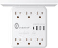 Overtop Power Charger with Shelf, Wall Outlet Extender Surge Protector with 6 by OVERTOP