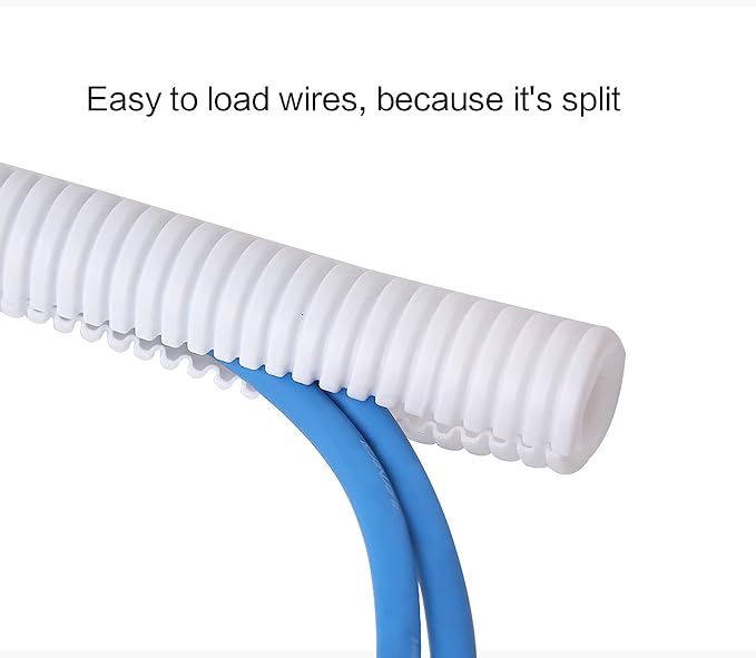 Alex Tech 10ft - 1 inch Split Wire Loom Tubing - White - Image 5