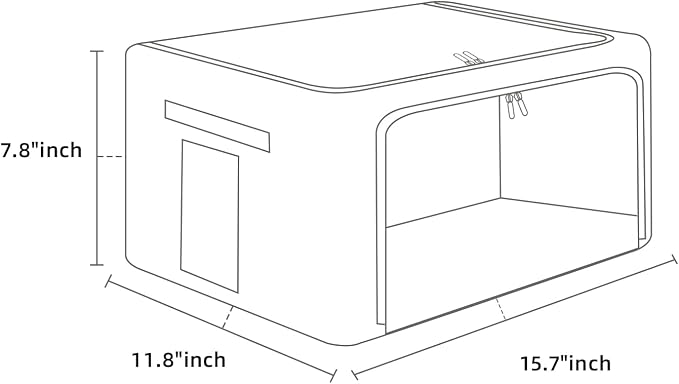 FHSQX 2 Pack Clear Window Storage Bins Foldable Fabric Storage Bins Boxes - Image 3