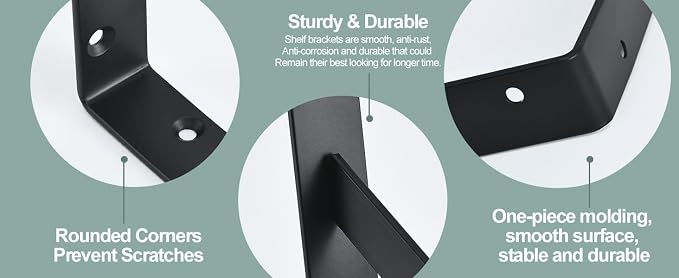 12 Pack L18 x H 12" Black Heavy Duty Shelf Brackets - Image 7