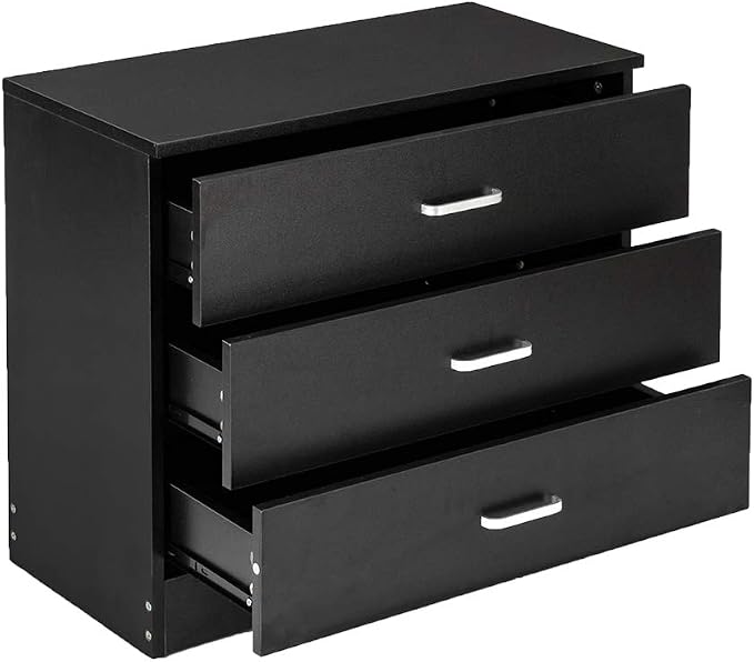 Karl home 3 Drawer Dresser, Modern Storage Chest of Drawers, Wood Bedside Table - Image 10
