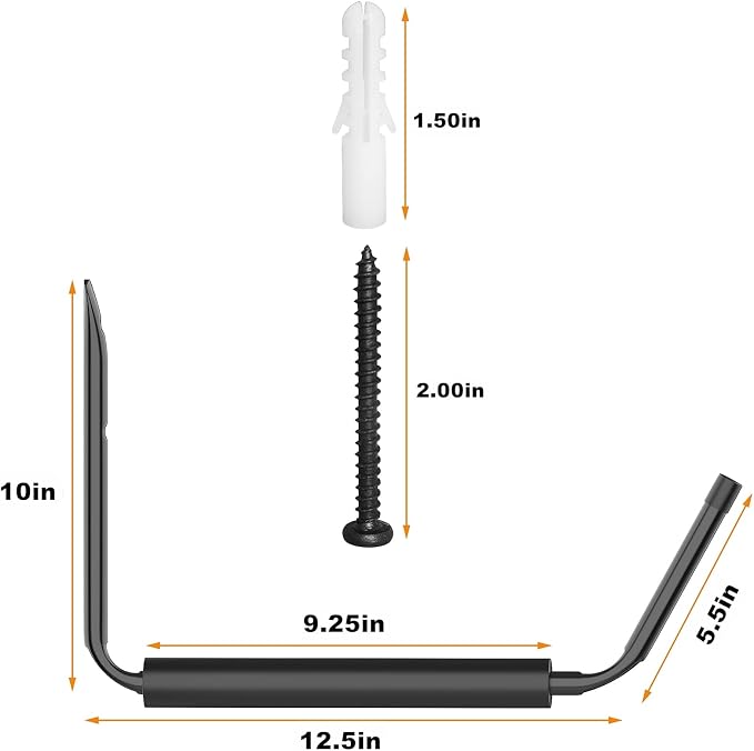 WALMANN Kayak Storage Rack, Wall Mount Kayak Hooks - Image 3