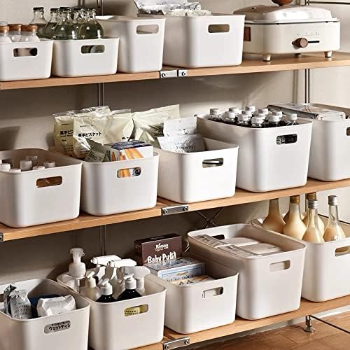 Set Of 2 Plastic Storage Bins, 10.5×8×5.5" Versatile Kitchen Pantry - Image 6