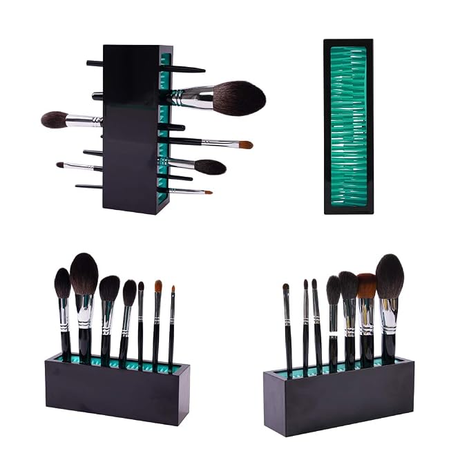 Makeup Brushes Holder Organizer, Silicone Vanity Air Drying Rack Display Storage - Image 4