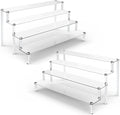 ULENDIS 2 Pack 4 Tier Clear Acrylic Display Risers Stand Shelf, Acrylic Stands by ULENDIS