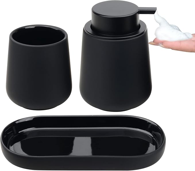 Black Bathroom Accessories Set 3 pcs - Image 7
