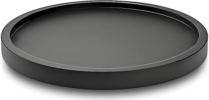 9" Black Bamboo Lazy Susan Organizer Kitchen Turntable by AUAM