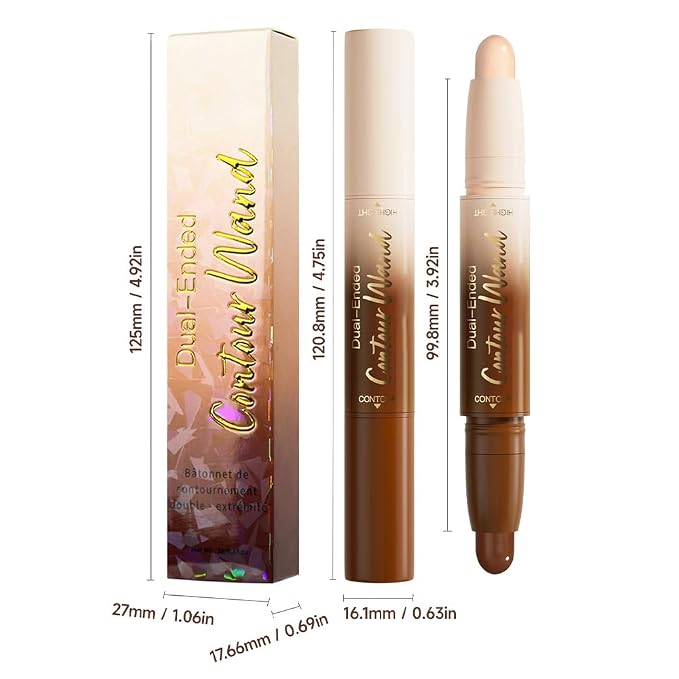 evpct Nude & Light Beige Cream Contour Stick Face Body Makeup Dual Ended - Image 7