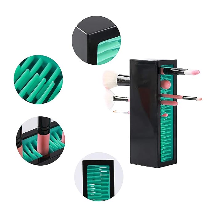 Makeup Brushes Holder Organizer, Silicone Vanity Air Drying Rack Display Storage - Image 2