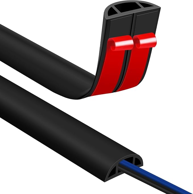 Floor Cord Covers for Wires 3.3FT Cable Hider Wire Cover Self Adhesive Cord by JAHOMFAI