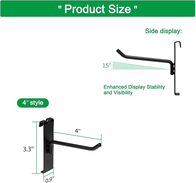 Gridwall Hooks 4 Inch, 100 Pack Grid Wall Hooks, Grid Panel Hooks and Hangers - Image 2