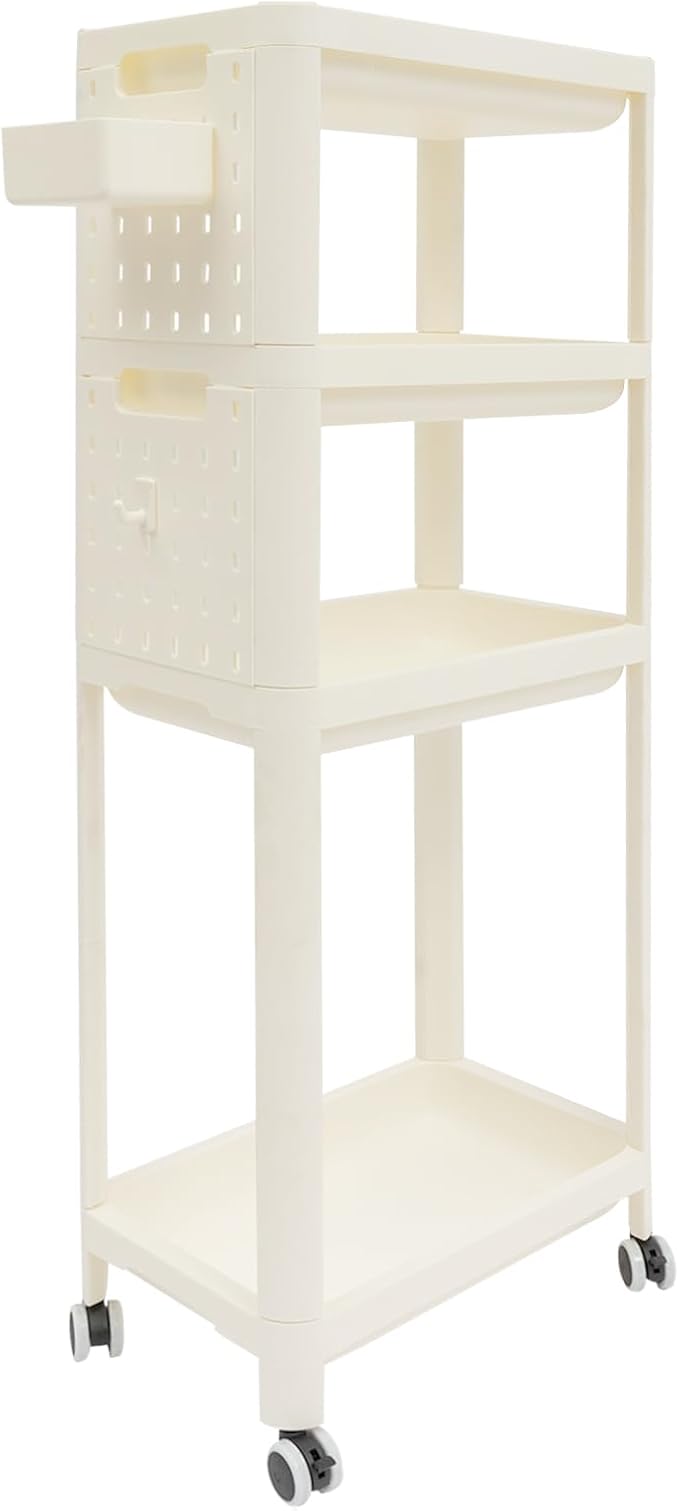 PERFERATE 3 Tier Slim Rolling Storage Cart Rolling Utility Cart by Unknown
