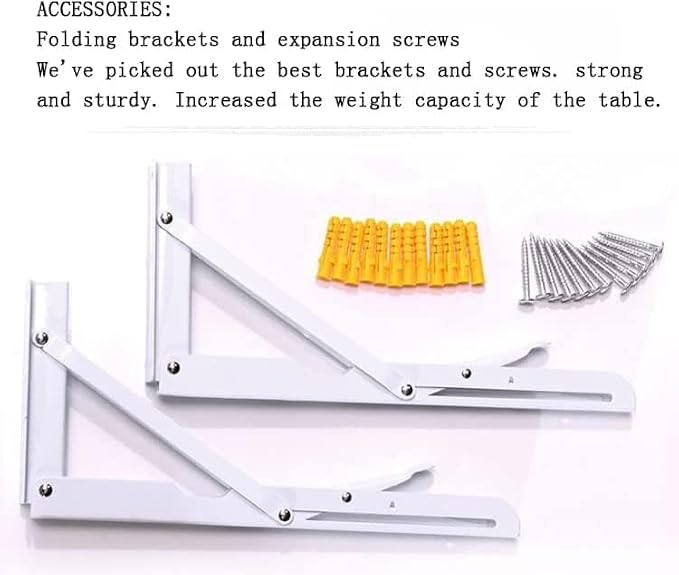 Wall Mounted Folding Table, Stainless Steel Bracket Laundry Folding Table - Image 6