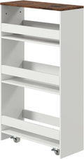 POWERSTONE 4-Tier Slim Storage Cart, Narrow Kitchen Rolling Cart w/Handle & by POWERSTONE%C2%AE