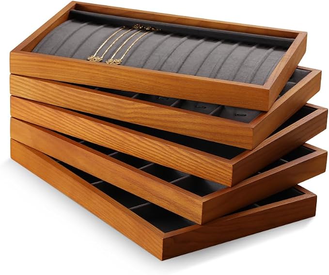 Earring Storage Tray, Wood Jewelry Organizer Tray, Premium Wood Earring Display - Image 7