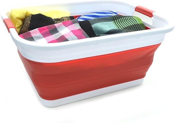 SAMMART 41L Collapsible Plastic Laundry Basket-Foldable Pop Up Storage - Image 5