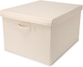 Foldable Storage Bins with Lids Cotton Canvas Rectangular Storage Box Ideal by YONBEN